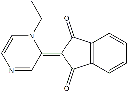 2-[1-エチル-ピラジン-2(1H)-イリデン]-インダン-1,3-ジオン 化学構造式