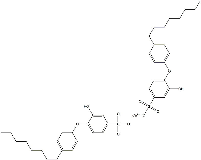 Bis(2-hydroxy-4'-octyl[oxybisbenzene]-4-sulfonic acid)calcium salt Struktur