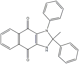 2-メチル-2-フェニル-2,3-ジヒドロ-1-(フェニル)-1H-ナフト[2,3-d]イミダゾール-4,9-ジオン 化学構造式
