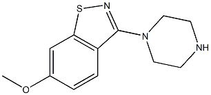 6-メトキシ-3-(1-ピペラジニル)-1,2-ベンゾイソチアゾール 化学構造式