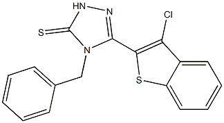 3-(3-クロロベンゾ[b]チオフェン-2-イル)-4-ベンジル-1H-1,2,4-トリアゾール-5(4H)-チオン 化学構造式