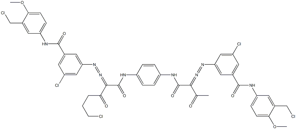 3,3'-[2-(2-Chloroethyl)-1,4-phenylenebis[iminocarbonyl(acetylmethylene)azo]]bis[N-[3-(chloromethyl)-4-methoxyphenyl]-5-chlorobenzamide]