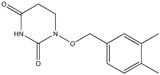 5,6-ジヒドロ-1-(3,4-ジメチルベンジルオキシ)-2,4(1H,3H)-ピリミジンジオン 化学構造式