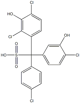 (4-Chlorophenyl)(4-chloro-3-hydroxyphenyl)(2,4-dichloro-3-hydroxyphenyl)methanesulfonic acid Struktur