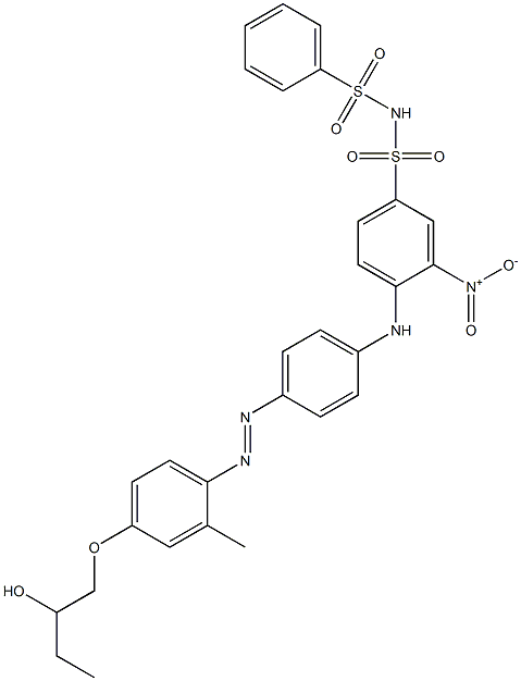 4-[p-[4-(2-Hydroxybutoxy)-2-methylphenylazo]anilino]-3-nitro-N-(phenylsulfonyl)benzenesulfonamide,,结构式