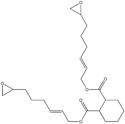 シクロヘキサン-1,2-ジカルボン酸ビス(7,8-エポキシ-2-オクテン-1-イル) 化学構造式