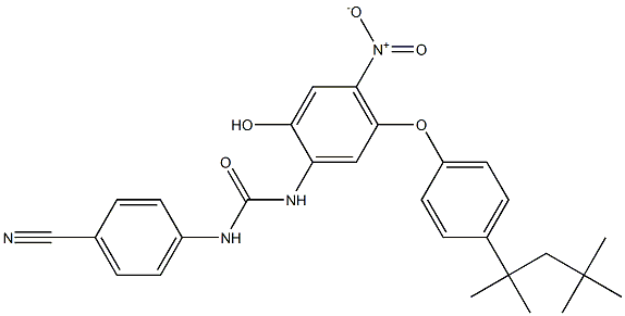 p-[3-[2-Hydroxy-4-nitro-5-[p-(1,1,3,3-tetramethylbutyl)phenoxy]phenyl]ureido]benzonitrile Structure