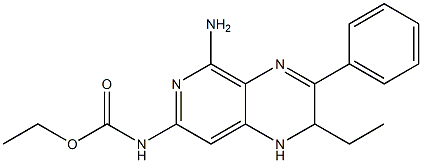 N-[(5-Amino-1,2-dihydro-2-ethyl-3-phenylpyrido[3,4-b]pyrazin)-7-yl]carbamic acid ethyl ester Struktur