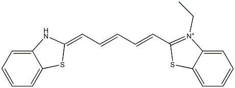 3-Ethyl-2-[5-[benzothiazol-2(3H)-ylidene]-1,3-pentadienyl]benzothiazol-3-ium Structure