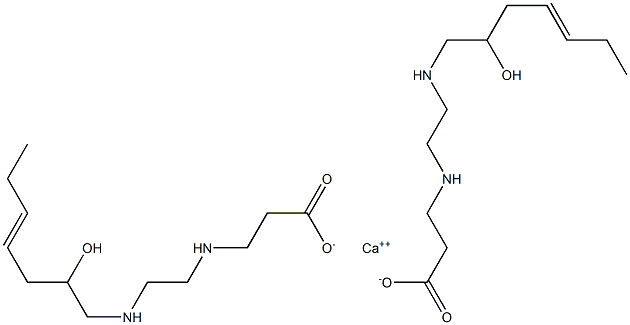 Bis[3-[N-[2-[N-(2-hydroxy-4-heptenyl)amino]ethyl]amino]propionic acid]calcium salt Structure