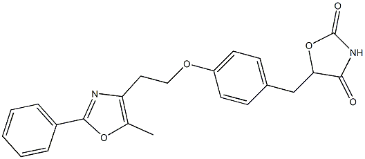 5-[4-[2-[5-Methyl-2-phenyl-4-oxazolyl]ethoxy]benzyl]oxazolidine-2,4-dione,,结构式