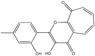 2-(2-Hydroxy-4-methylphenyl)-3-hydroxycyclohepta[b]pyran-4,9-dione Struktur