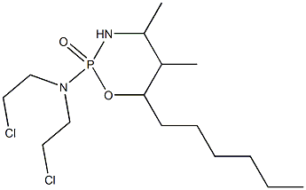 Tetrahydro-2-[bis(2-chloroethyl)amino]-4,5-dimethyl-6-hexyl-2H-1,3,2-oxazaphosphorine 2-oxide Structure
