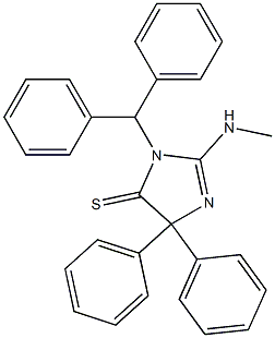 1-Diphenylmethyl-2-methylamino-4,4-diphenyl-2-imidazoline-5-thione Struktur
