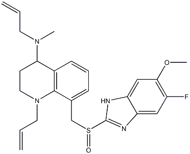 1,2,3,4-Tetrahydro-1-(2-propenyl)-4-(N-methyl-2-propenylamino)-8-(5-fluoro-6-methoxy-1H-benzimidazol-2-ylsulfinylmethyl)quinoline|