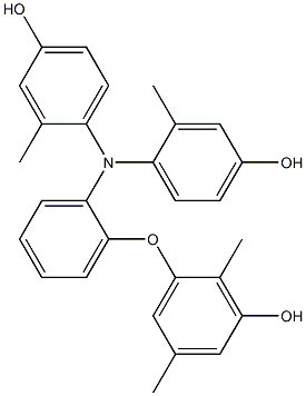 N,N-Bis(4-hydroxy-2-methylphenyl)-2-(3-hydroxy-2,5-dimethylphenoxy)benzenamine 结构式