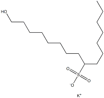 16-Hydroxyhexadecane-8-sulfonic acid potassium salt Structure