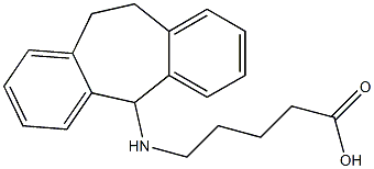5-[[(10,11-ジヒドロ-5H-ジベンゾ[a,d]シクロヘプテン)-5-イル]アミノ]吉草酸 化学構造式