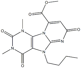 1,3-Dimethyl-2,4,7-trioxo-5-butyl-1,2,3,4,5,7-hexahydropyrimido[1,2-e]purine-9-carboxylic acid methyl ester,,结构式