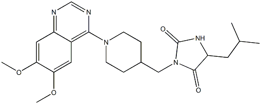 1-[[1-(6,7-Dimethoxyquinazolin-4-yl)piperidin-4-yl]methyl]-4-isobutylimidazolidine-2,5-dione Struktur