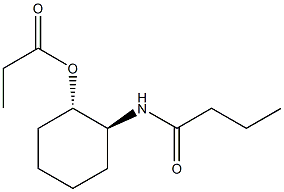 (1S,2S)-2-(ブチリルアミノ)シクロヘキサノールプロピオナート 化学構造式