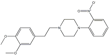 1-(3,4-Dimethoxyphenethyl)-4-(2-nitrophenyl)piperazine 结构式