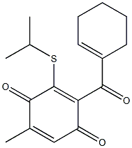 6-Methyl-2-[(1-methylethyl)thio]-3-[(1-cyclohexenyl)carbonyl]-2,5-cyclohexadiene-1,4-dione Structure