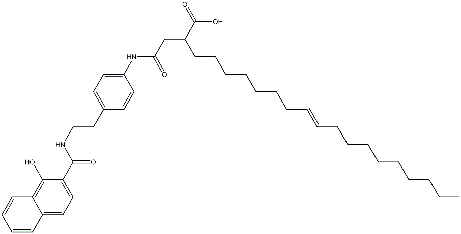2-[[4-[2-[(1-Hydroxy-2-naphtyl)carbonylamino]ethyl]phenyl]aminocarbonylmethyl]-10-icosenoic acid Structure