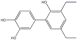 3',5'-Diethyl-1,1'-biphenyl-2',3,4-triol Struktur