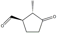 (1R,2S)-2-メチル-3-オキソシクロペンタン-1-カルボアルデヒド 化学構造式