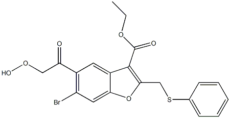6-Bromo-5-(hydroperoxyacetyl)-2-[(phenylthio)methyl]-3-benzofurancarboxylic acid ethyl ester Structure
