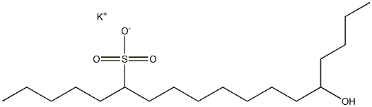 14-Hydroxyoctadecane-6-sulfonic acid potassium salt 结构式