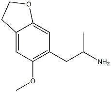 2-[(2,3-ジヒドロ-5-メトキシベンゾフラン)-6-イル]-1-メチルエタンアミン 化学構造式