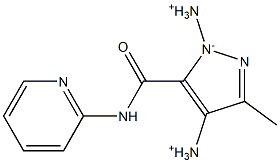 3-メチル-4-ジアゾニオ-5-[[2-ピリジニルアミノ]カルボニル]-1H-ピラゾール-1-イド 化学構造式