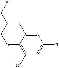 1-(3-Bromopropoxy)-2-iodo-4,6-dichlorobenzene,,结构式