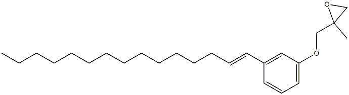 3-(1-ペンタデセニル)フェニル2-メチルグリシジルエーテル 化学構造式