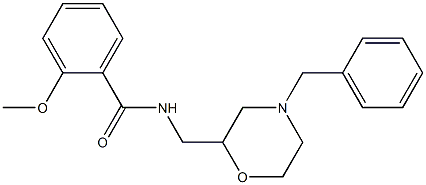 N-(4-ベンジルモルホリン-2-イルメチル)-2-メトキシベンズアミド 化学構造式