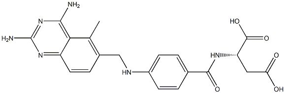 N-[4-[[(2,4-Diamino-5-methylquinazolin-6-yl)methyl]amino]benzoyl]-L-aspartic acid Structure