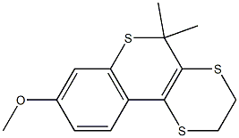 2,3-ジヒドロ-10,10-ジメチル-7-メトキシ-10H-1,4,9-トリチアフェナントレン 化学構造式