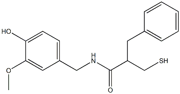 N-(4-Hydroxy-3-methoxybenzyl)-2-benzyl-3-mercaptopropionamide Structure