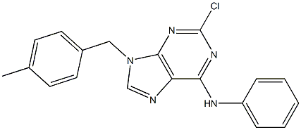 2-クロロ-9-(4-メチルベンジル)-6-フェニルアミノ-9H-プリン 化学構造式