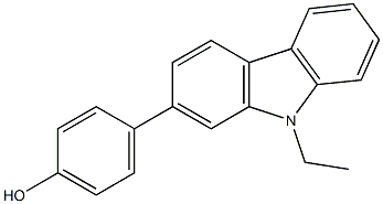 p-(9-エチル-9H-カルバゾール-2-イル)フェノール 化学構造式