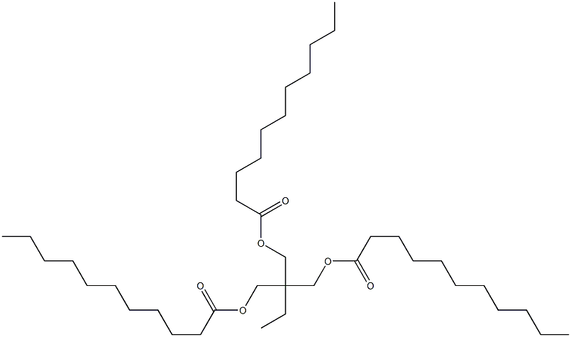 Diundecanoic acid 2-ethyl-2-[(undecanoyloxy)methyl]-1,3-propanediyl ester,,结构式