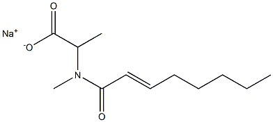 2-[N-Methyl-N-(2-octenoyl)amino]propionic acid sodium salt Struktur