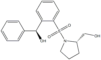 (2S)-1-[[2-[(S)-ヒドロキシ(フェニル)メチル]フェニル]スルホニル]ピロリジン-2-メタノール 化学構造式