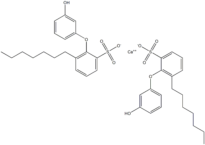 Bis(3'-hydroxy-6-heptyl[oxybisbenzene]-2-sulfonic acid)calcium salt Struktur