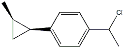 (1R,2S)-1-メチル-2-[4-(1-クロロエチル)フェニル]シクロプロパン 化学構造式