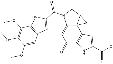  1,2,4,5,8,8a-Hexahydro-2-[(5,6,7-trimethoxy-1H-indol-2-yl)carbonyl]-4-oxocyclopropa[c]pyrrolo[3,2-e]indole-6-carboxylic acid methyl ester