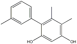 5,6-Dimethyl-4-(3-methylphenyl)benzene-1,3-diol,,结构式