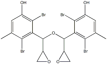 2,6-ジブロモ-3-ヒドロキシ-5-メチルフェニルグリシジルエーテル 化学構造式